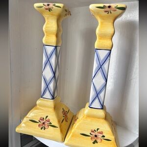 Andrea by Sadek Jay Willfred Yellow Candle Holders